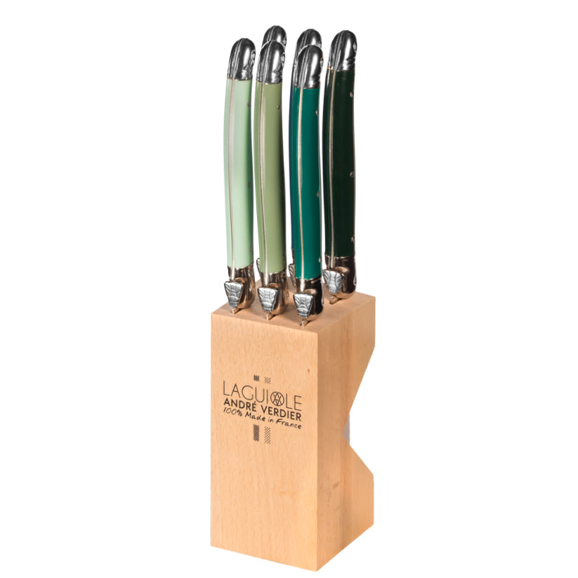 Laguiole André Verdier 6 Piece Steak Knife Block